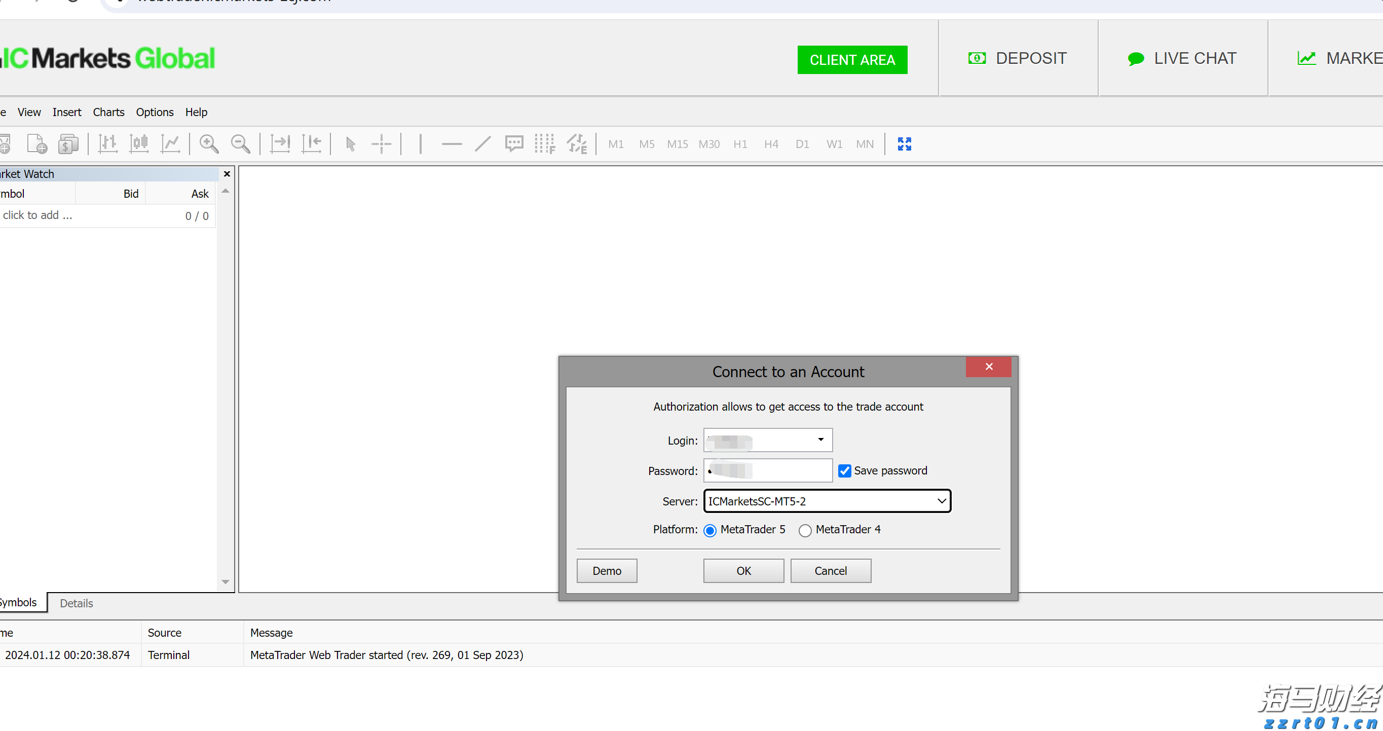 IC MARKETS MT5无法登录