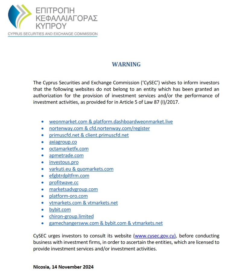 CySEC对未经授权的网站发出警报_海马财经